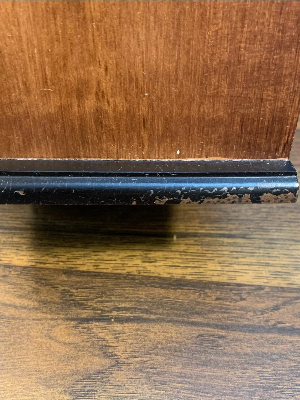 Brown/Black Wood Jewelry Box w/ Mirror, 2 Drawer ~ Pull Up Top Velvet Lined